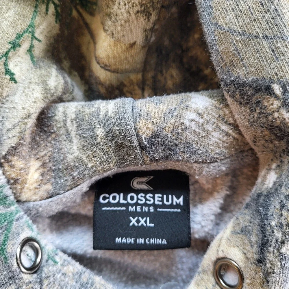 Colosseum LSU Tigers Mens XXL Hoodie Realtree Edge Camo Grey Pullover Sweatshirt